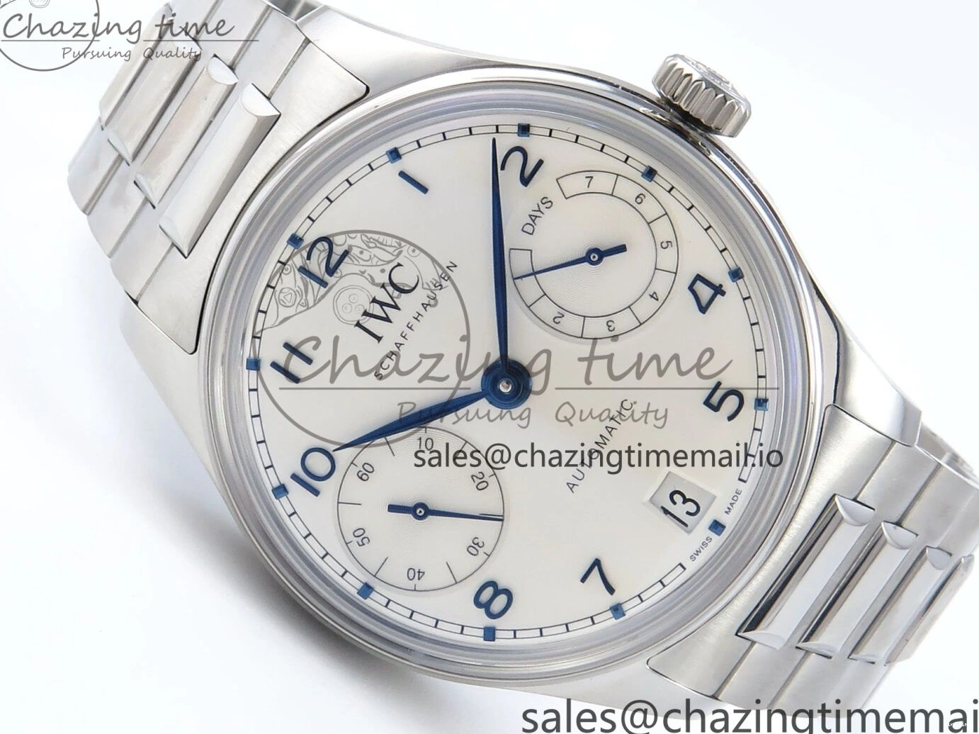 MIROTIME 0112 Portugieser Auto IWC0562C APSF 1:1 Best Edition White Blue Dial on SS Bracelet A EasyCare 6992